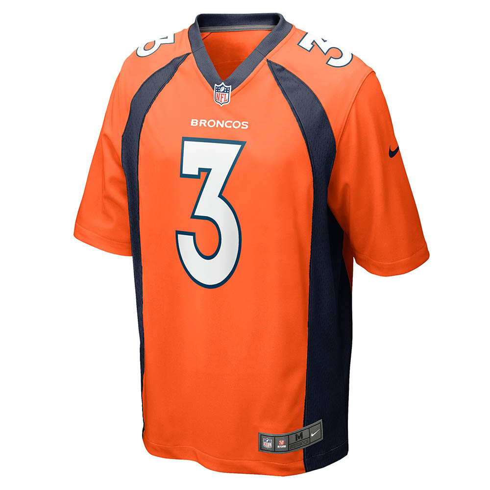 Men's Denver Broncos Russell Wilson Game Jersey Orange