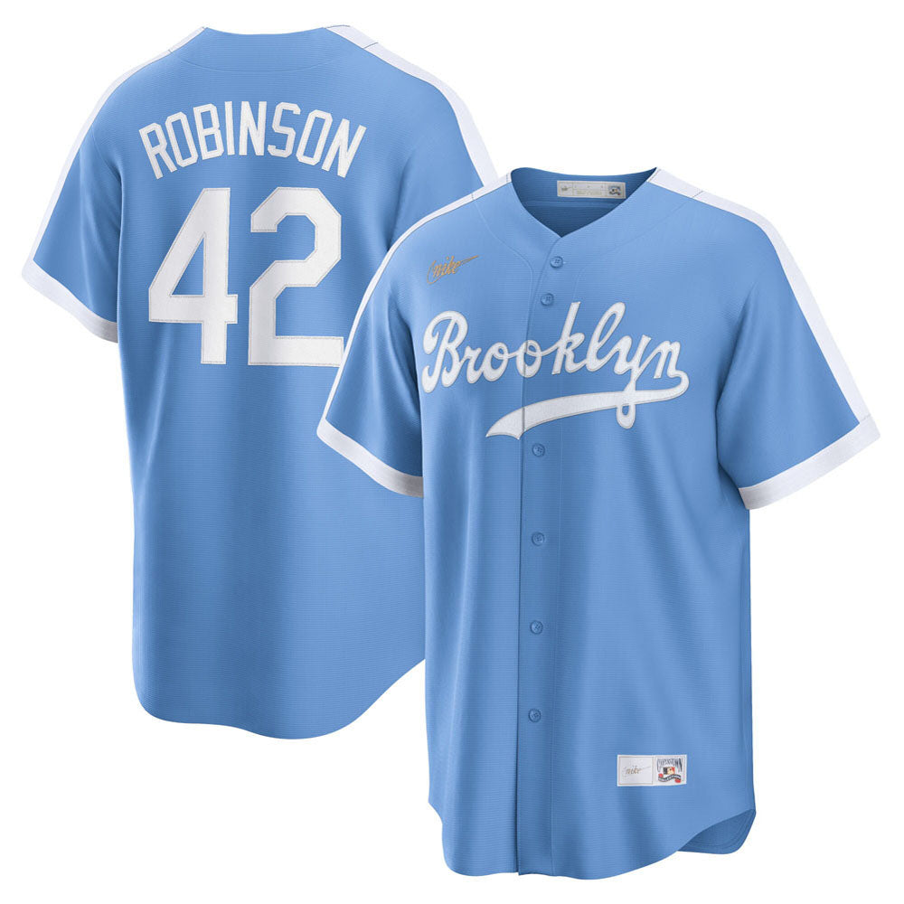 Men's Brooklyn Dodgers Jackie Robinson Alternate Cooperstown Collection Player Jersey - Light Blue
